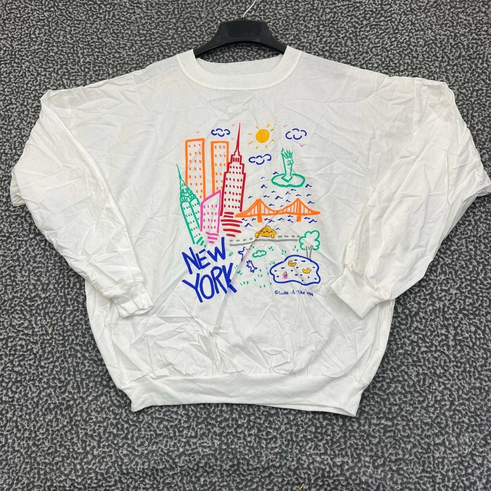 Vintage New‎ York Shirt Men L/XL White Cotton Republic Long Sleeve Deadstock New